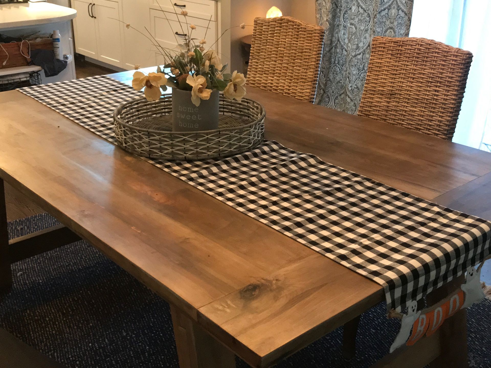 Farm table, family dinner table, dining room table, gathering table, wood table, maple table, oak table, black walnut table, kitchen table 